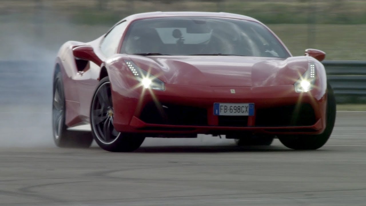 Charles Leclerc, Antonio Fuoco and the Ferrari 488 GTB at Fiorano