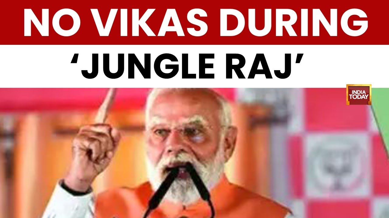Laptops vs 'Katta': PM Modi's Fierce 'Jungle Raj' Attack on RJD, Congress in Bihar