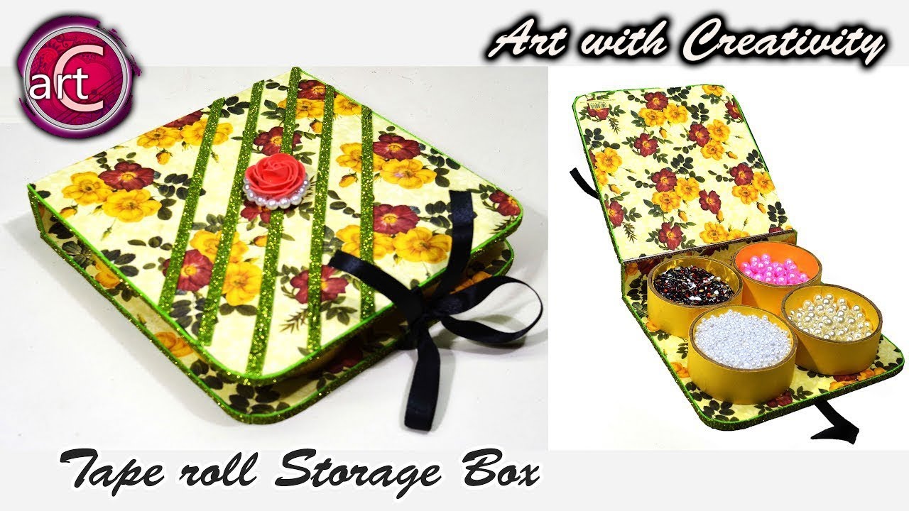 Best out of waste | Recycle | Tape roll Multi Storage Box| DIY  | Art with Creativity 215