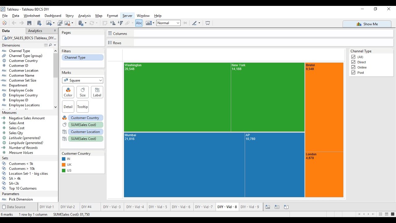Tableau - Do it Yourself Tutorial - Tree Maps - DIY -8-of-50