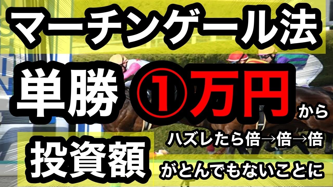 【馬券勝負】理論上は負けない！？マーチンゲール法、単勝1万円からハズレたら倍額に投資金額を増していったら投資金額がとんでもないことに！？