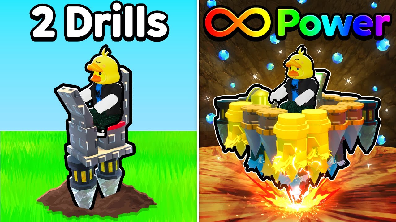 Я построил бур МАКСИМАЛЬНОГО УРОВНЯ и докопался до ЯДРА Земли в Roblox Построил бур!