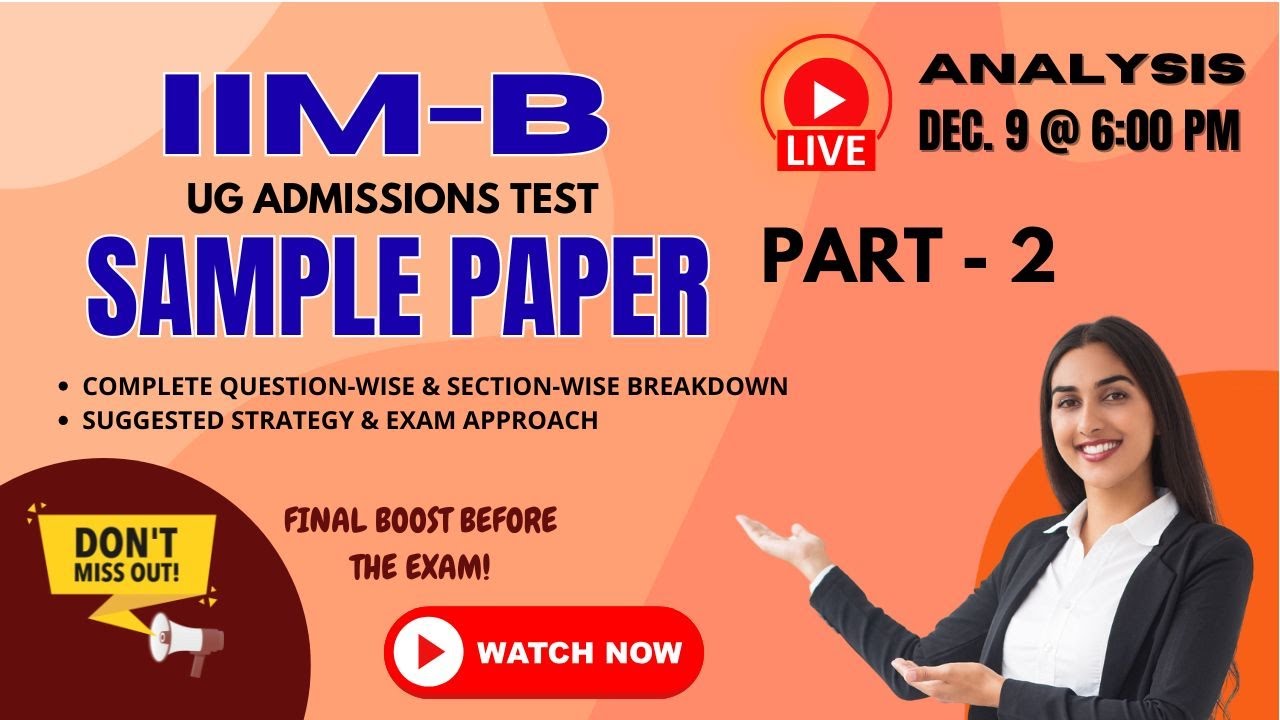 IIM Bangalore Sample Paper LIVE Analysis Part 2 | Complete Breakdown + Strategy | IPMAT 2026 Prep
