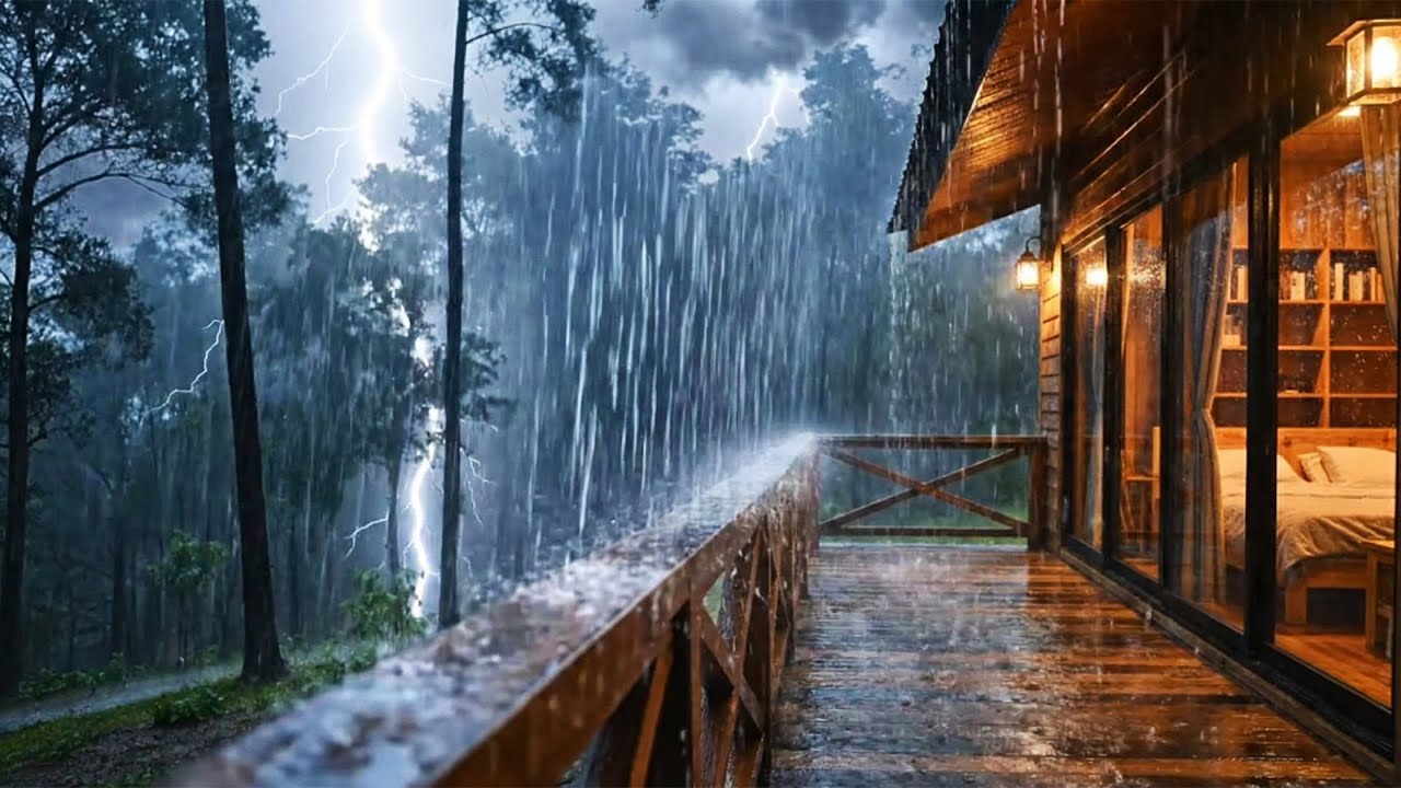 Pure Rain Sounds | No Music | Forest Cabin at Night | 8 Hours ASMR