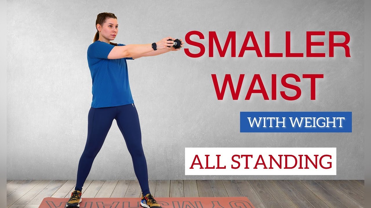 20 min SLIM WAIST WORKOUT + Weight/ All STANDING// Eliminar grasa de la cintura +con peso
