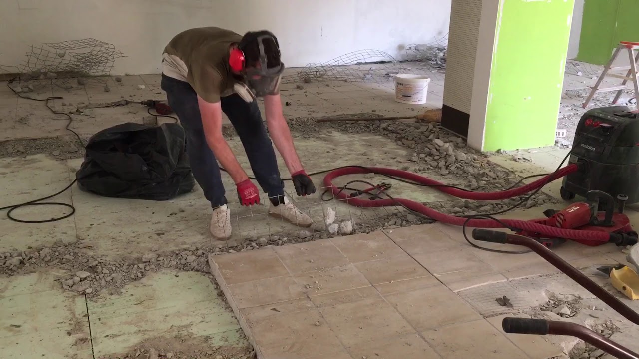 Hilti bewehrter Estrich Abbruch ausbauen