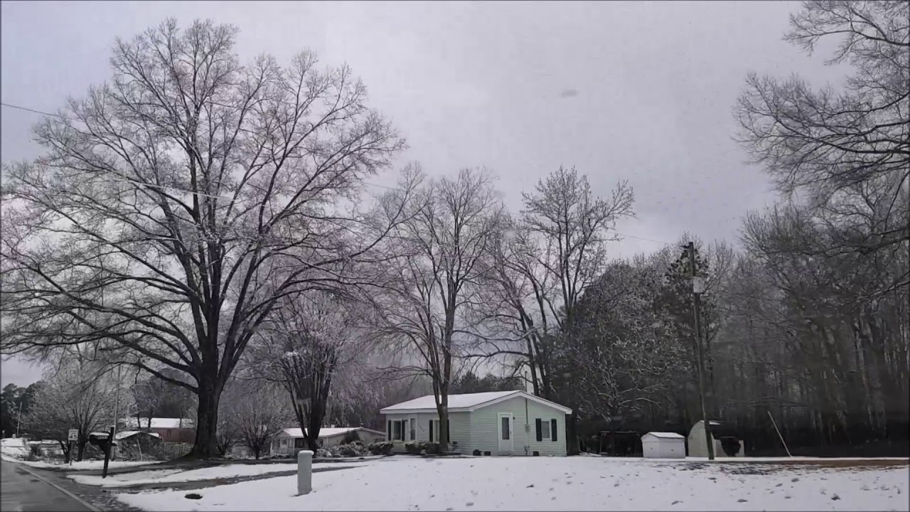 Wonderful car trip in snowy Knightdale, North Carolina
