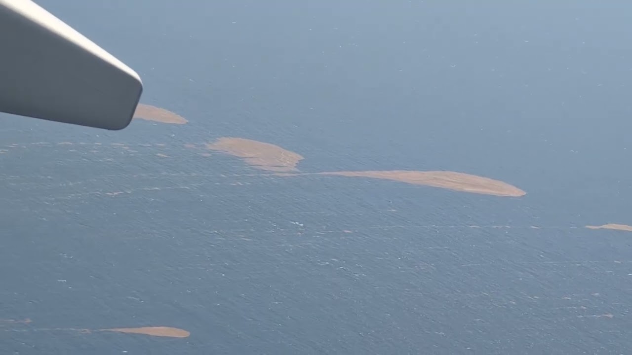 Flying To Barbados From Atlanta, GA (White Seaweed & Brown Stuff Floating in Water)