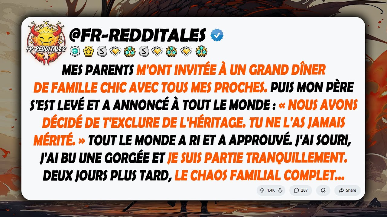Ma famille m'a invitée à un dîner chic pour m'humilier et annoncer que j'étais déshéritée...