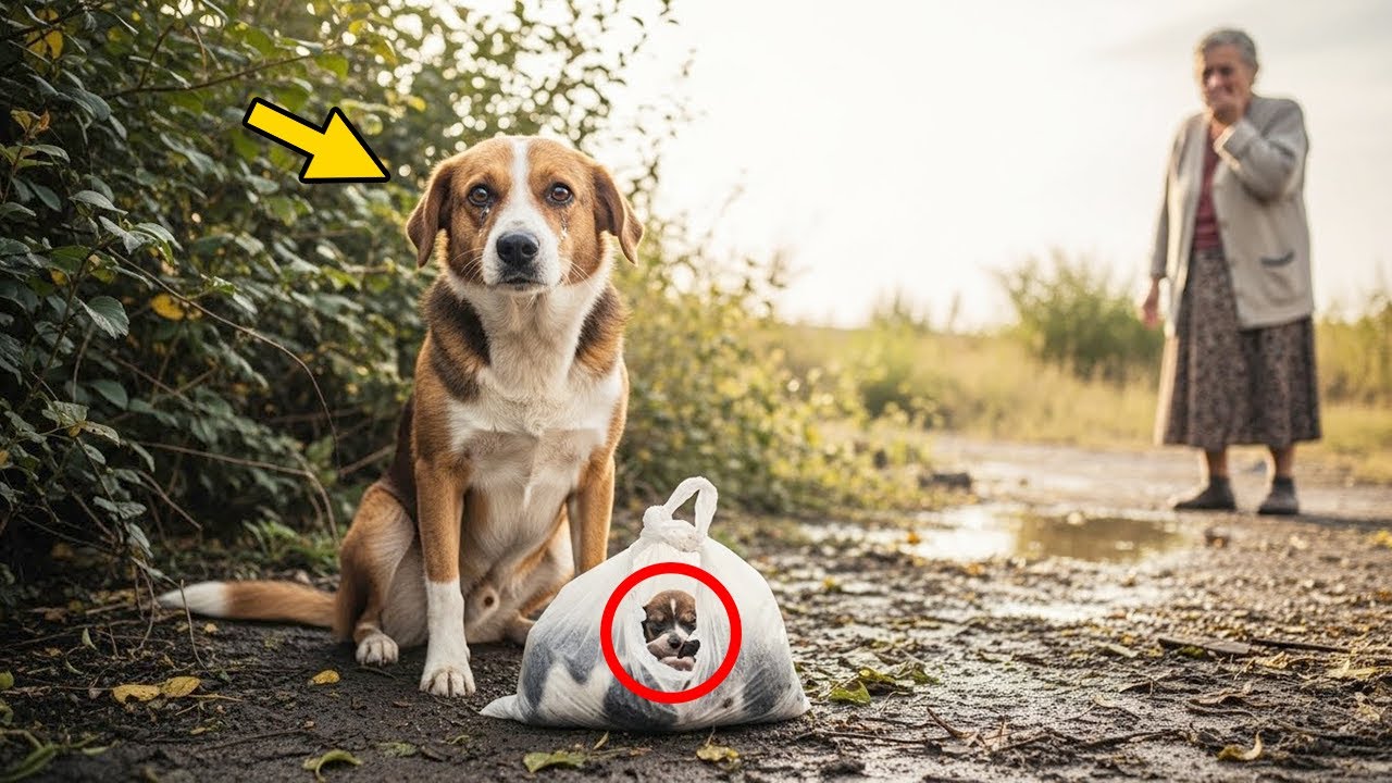 UNA PERRA ABANDONADA LLEGA A UN REFUGIO Y SUPLICA AYUDA PARA SU FAMILIA — PERO AL ENCONTRAR...