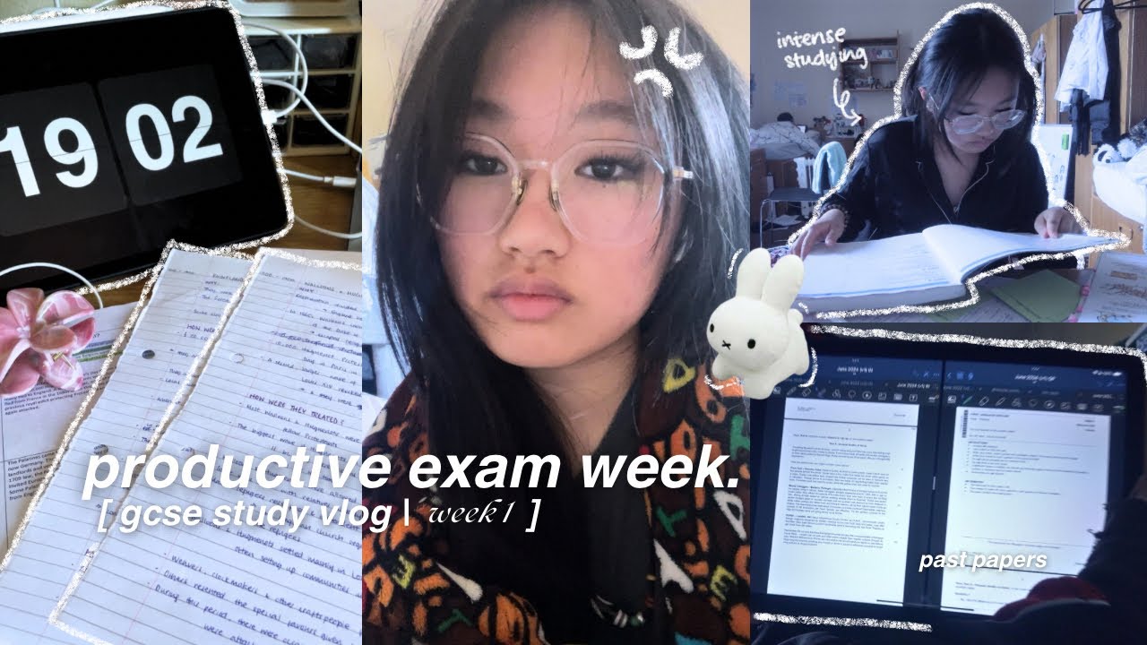 🖇️⋆｡𖦹 exam week study vlog [gcse week 1] | productive, realistic study cram+