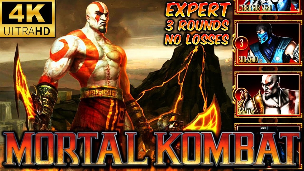 MK9 *KRATOS* EXPERT ARCADE LADDER GAMEPLAY!! (3 ROUNDS NO LOSSES) 4K 60 FPS (MORTAL KOMBAT 9 2011)