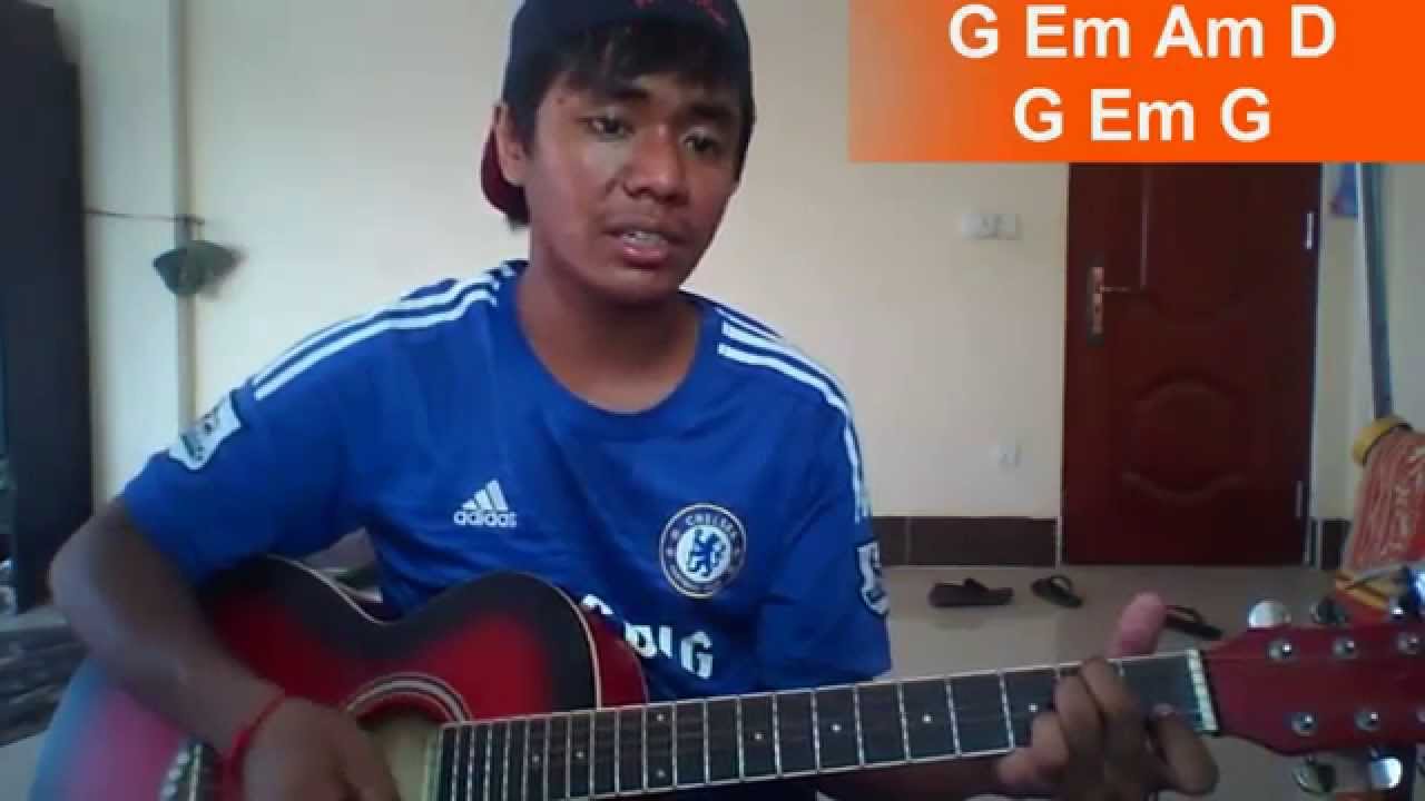 Guitar Lession#004- Chompa Batdombong- Beginner-Cover by Sothea Sok
