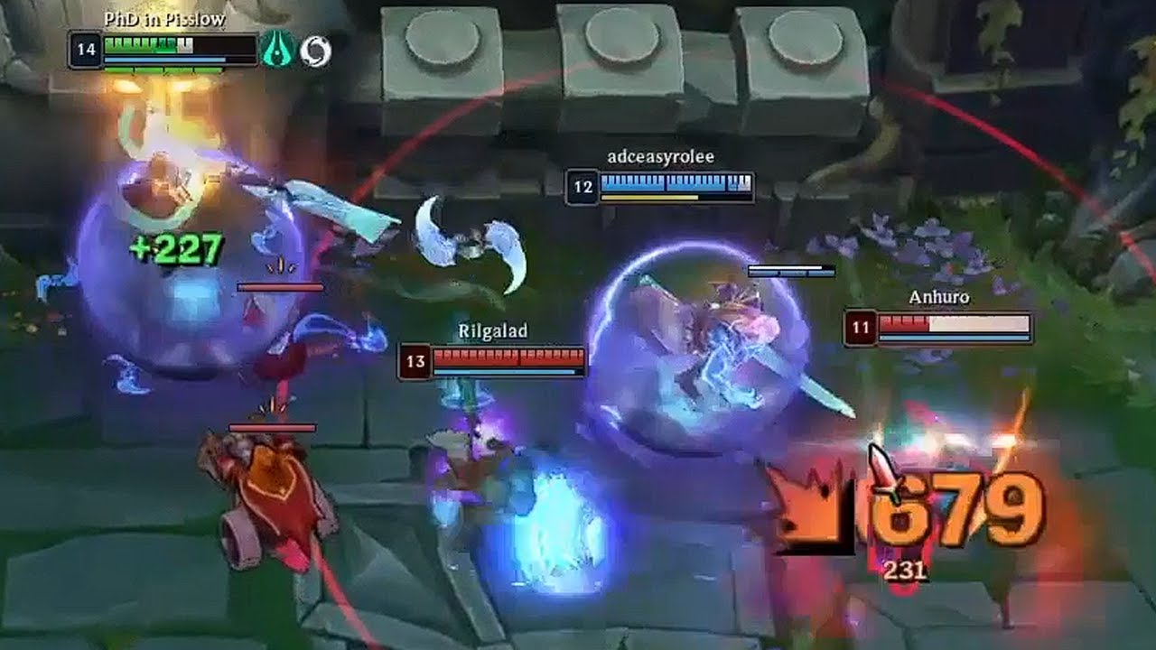 A 20/2 Aphelios absolutely destroying the enemy team