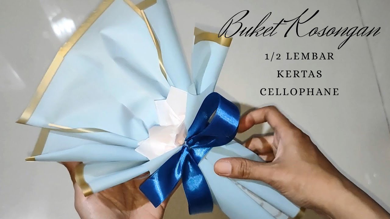 Bikin Buket Kosongan Dengan Setengah lembar kertas Cellophane || Buket Low Budget Hari Guru