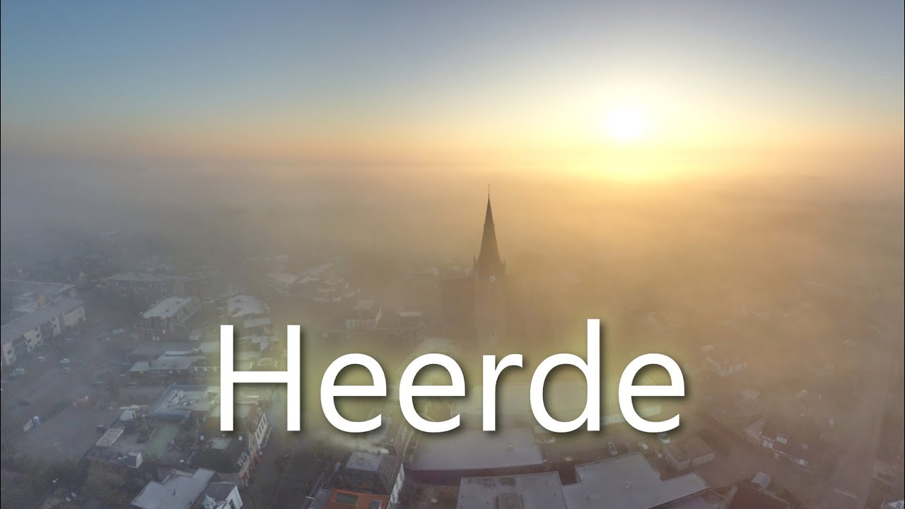 Beautiful relaxing drone footage // Heerde with Fog // Valentine's day 2023