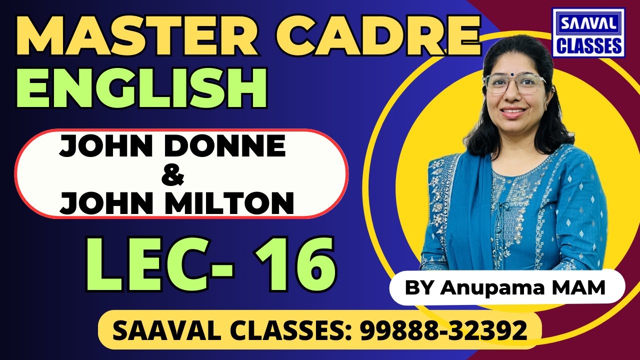 Master Cadre English DAY-16 JOHN DONNE & JOHN MILTON Topic wise MCQ