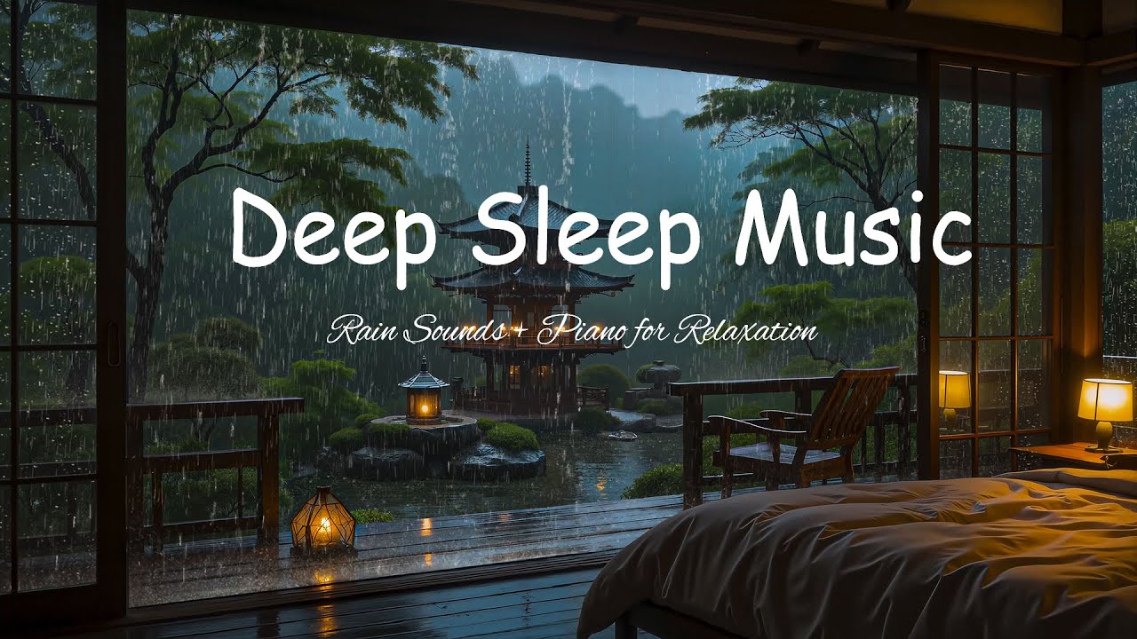 Rain Sounds & Piano Sleep Music 🌧 Fall Asleep Fast, Stress Relief & Peaceful Dreams