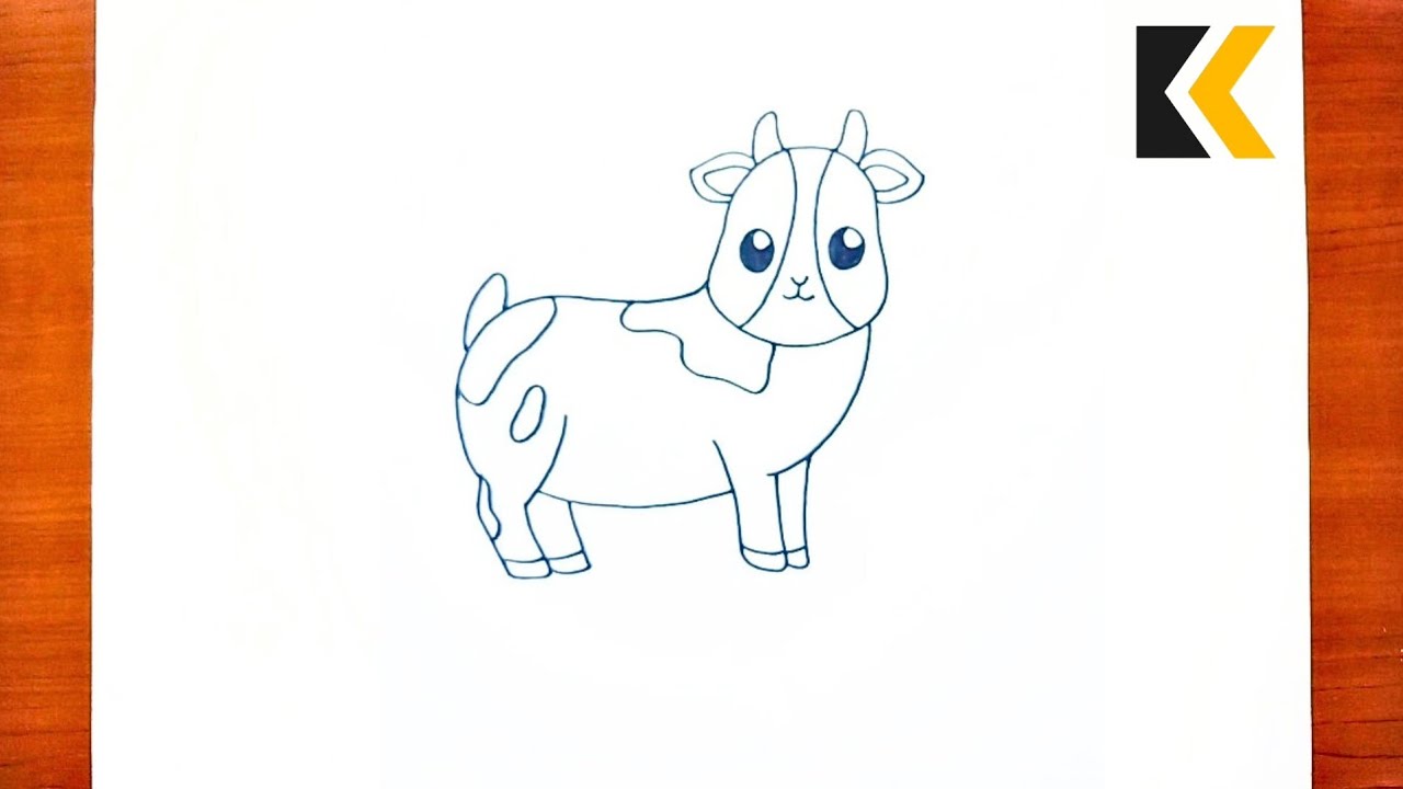 How To Draw Cute Goat | Draw Animals Easily