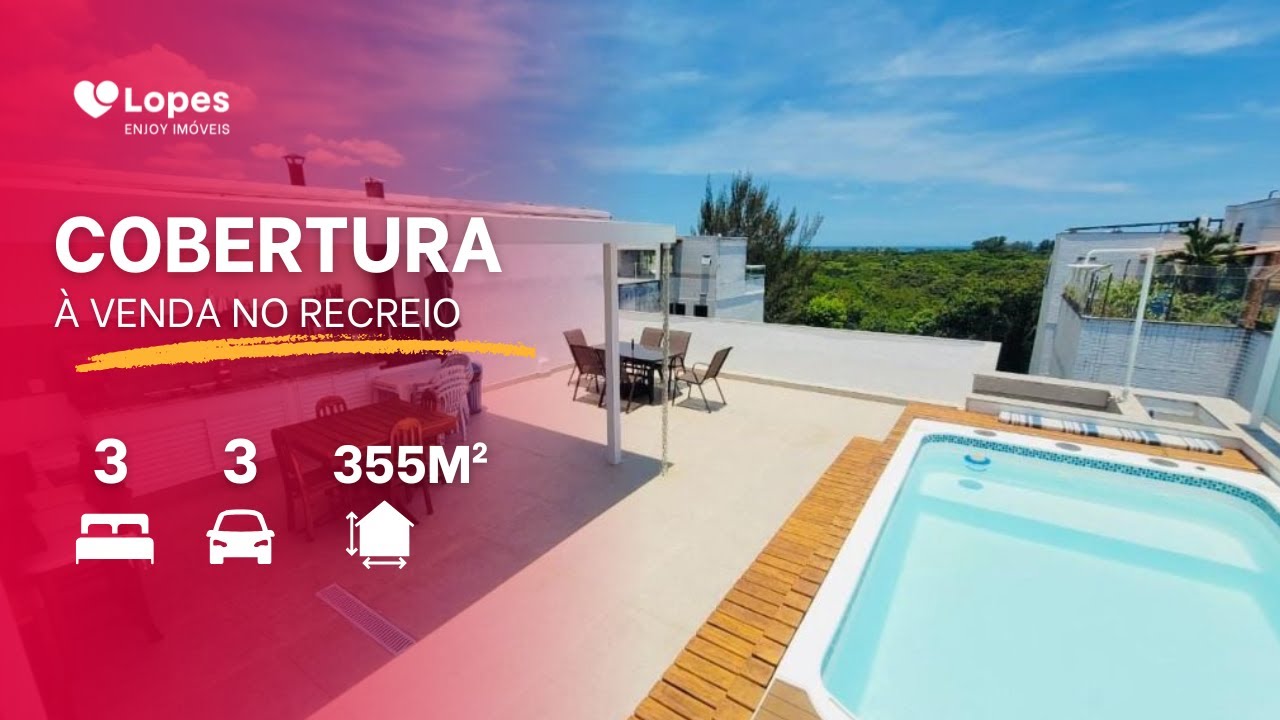 Cobertura Duplex Legalizada na Gleba A | 255m² | 3 Quartos | Lazer Completo | Recreio