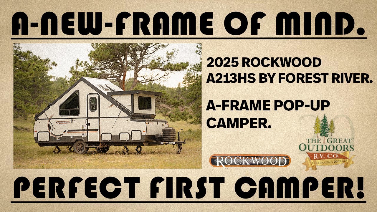 Fits In Your Garage + Only 2,728lbs + 3 Minutes Set Up?! 2025 Rockwood A213HS A Frame Pop Up Camper!