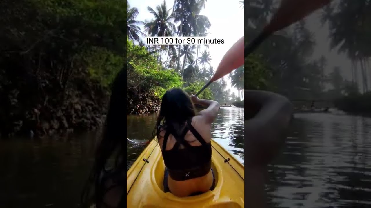 Kayaking in Goa | Cola Beach | South Goa | Cheapest water sports in Goa, Kayaking #shorts #ytshorts