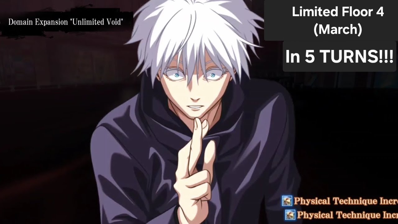 Limited Floor 4 Cleared in 5 Turns! (0.2 Gojo Surpasses the Limit) | Jujutsu Kaisen Phantom Parade