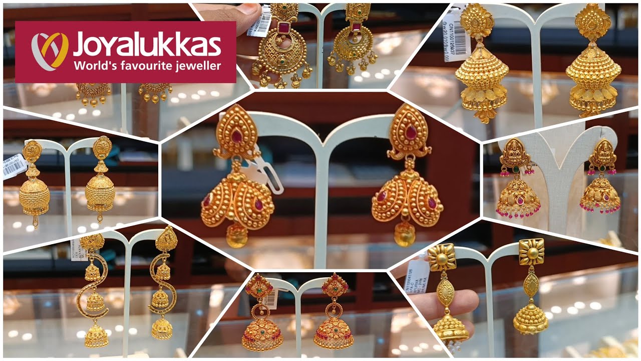Joyalukkas Gold Earring Collections | Antique Jimikki Collections | Wedding Earring Collections
