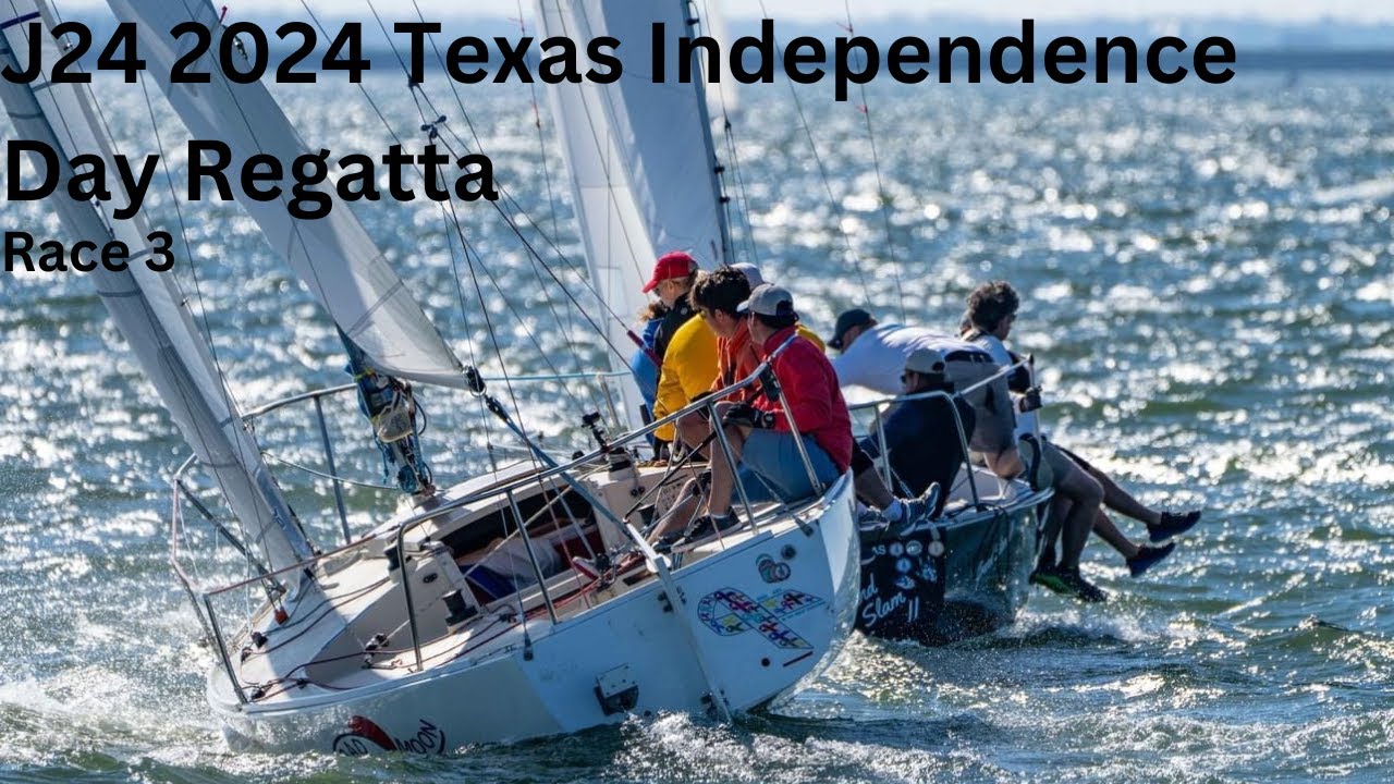 J24 2024 Texas Independence Regatta race 3. With onboard crew discussion and tactics.