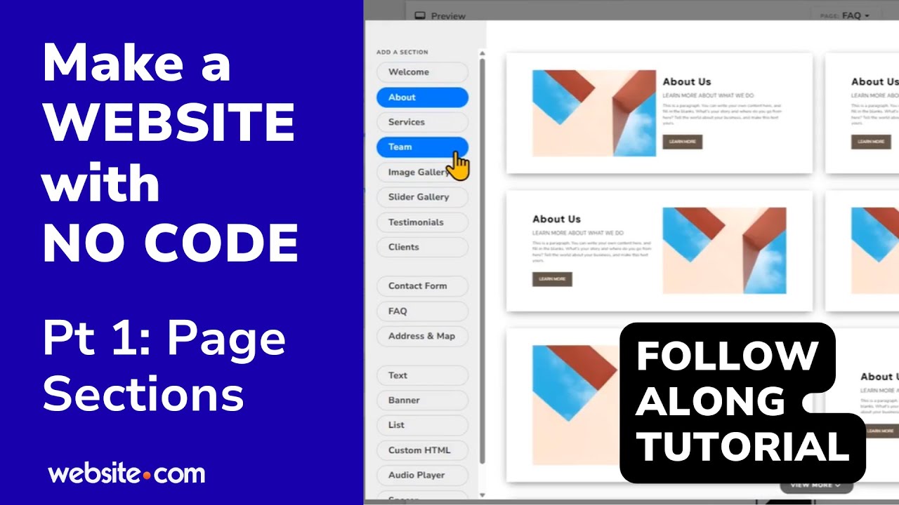 Быстрый запуск вашего сайта 1: Редактирование разделов страницы
