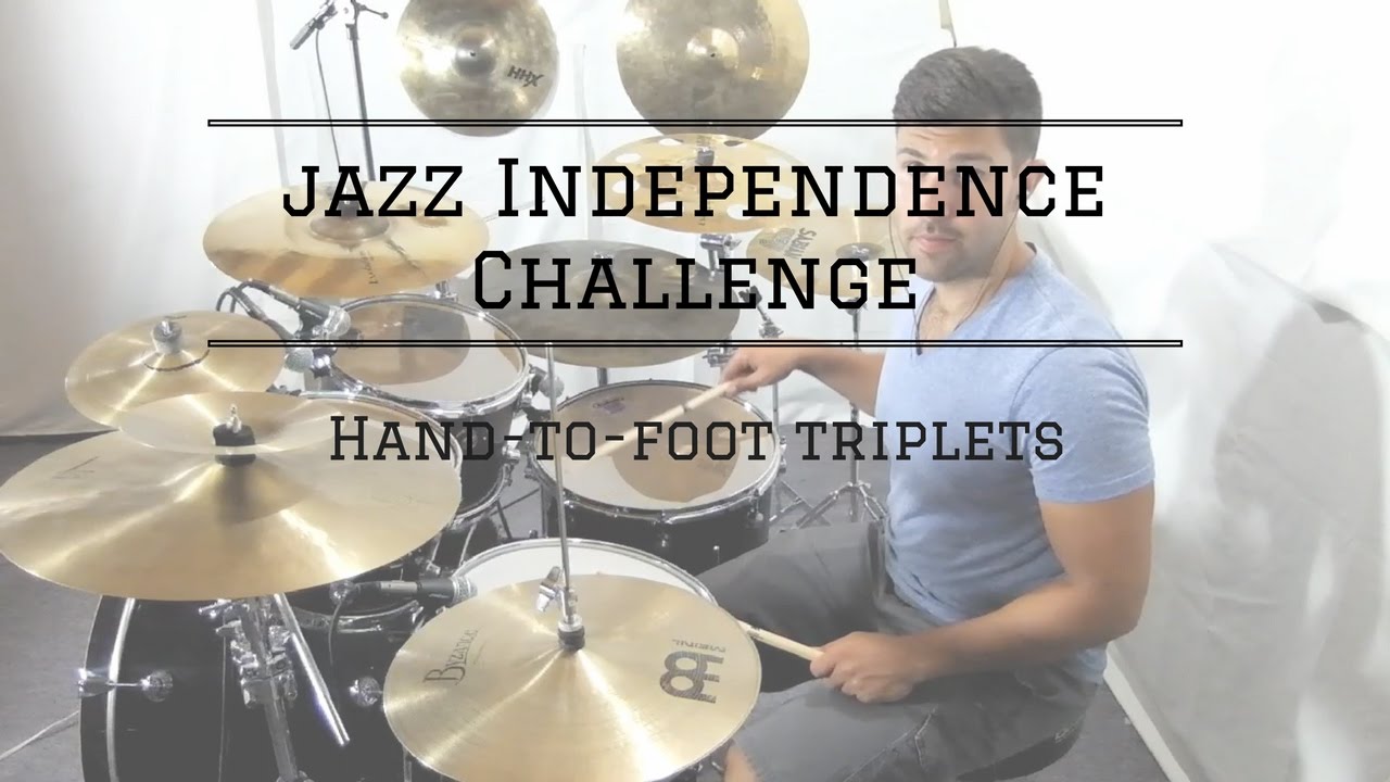 Jazz Independence Challenge - Work on hand-to-foot triplets (How to Play Drums  )