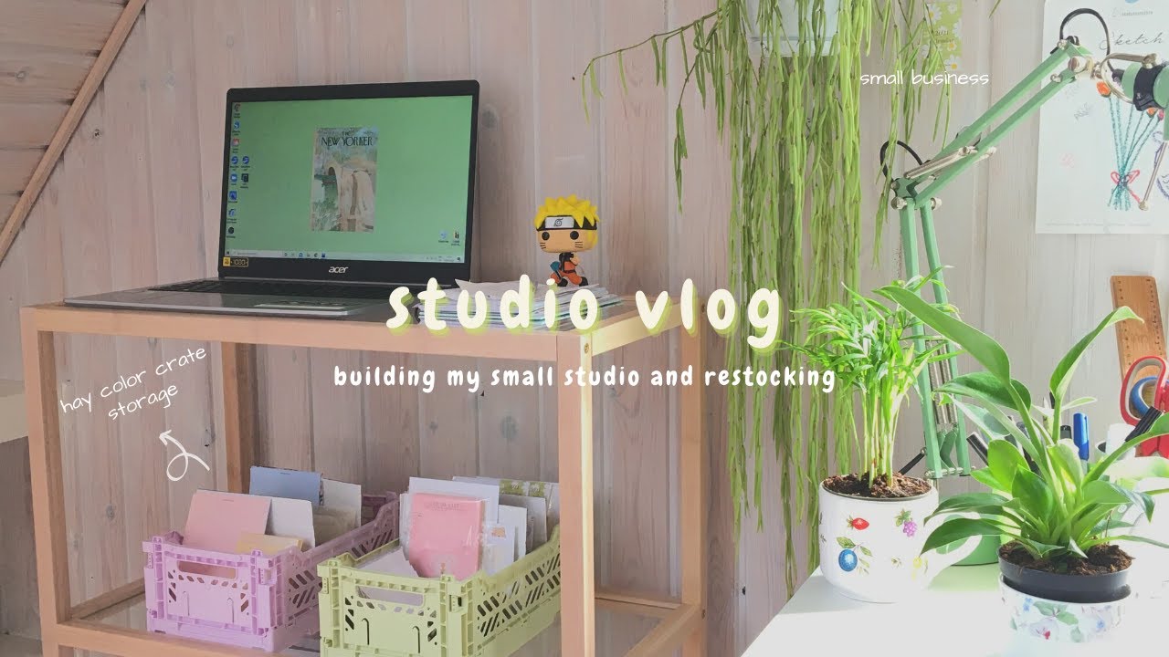 Studio Vlog 2 🌷 building my small studio & restocking