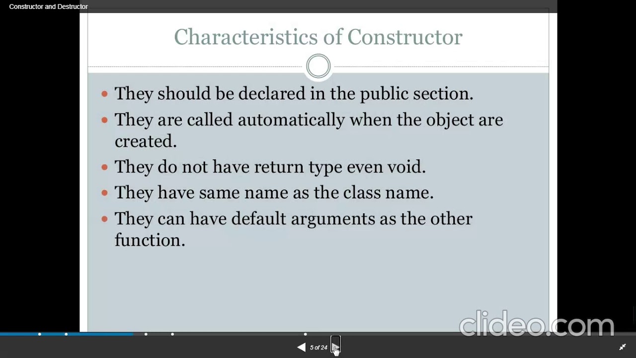 CONSTRUCTOR IN C++