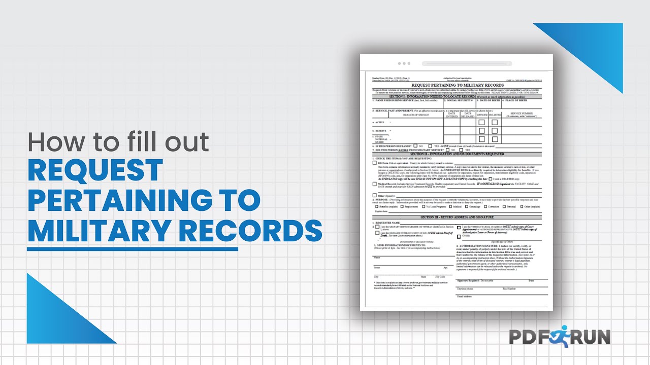 How to Fill Out SF-180 or Request Pertaining to Military Records | PDFRun