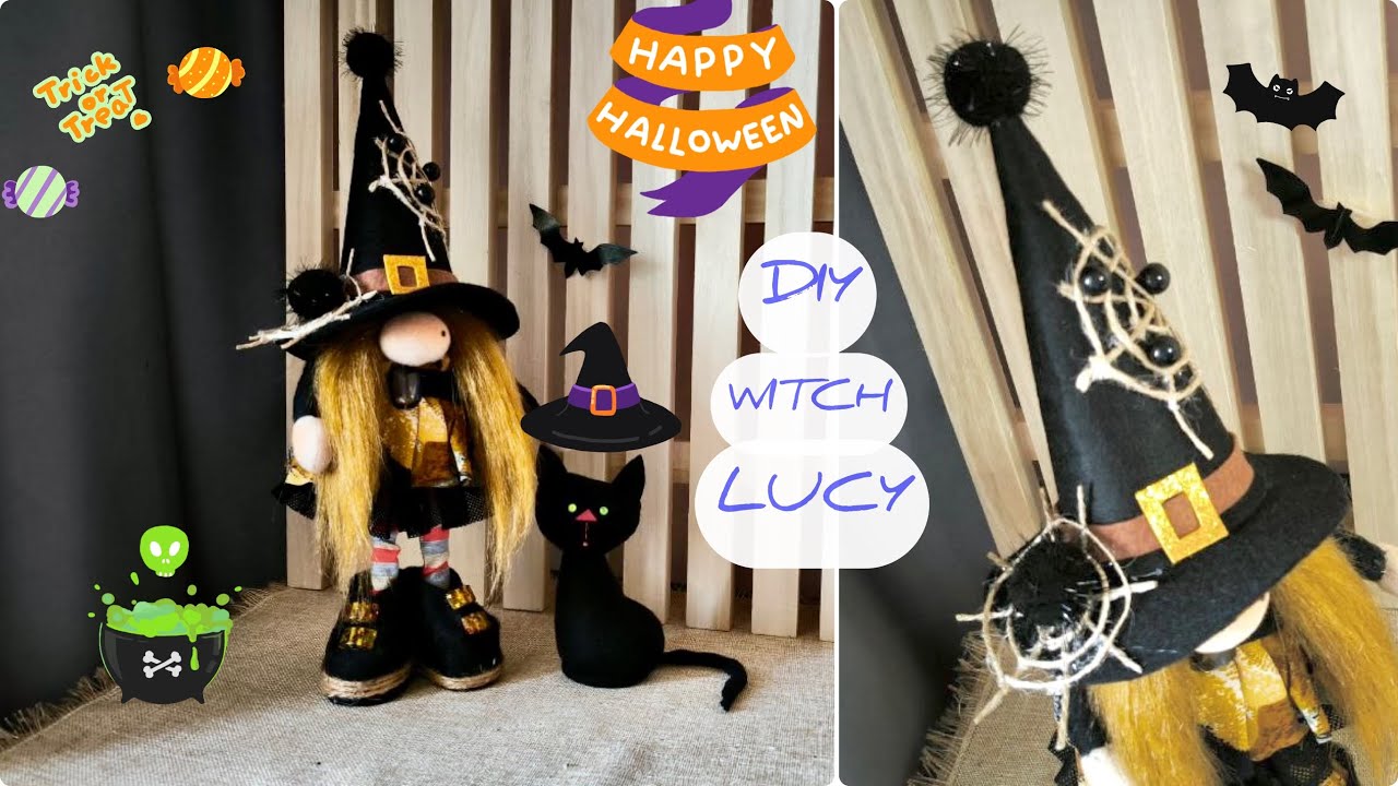 No one makes a web like that. Gnome Witch Lucy and Her Black Cat.