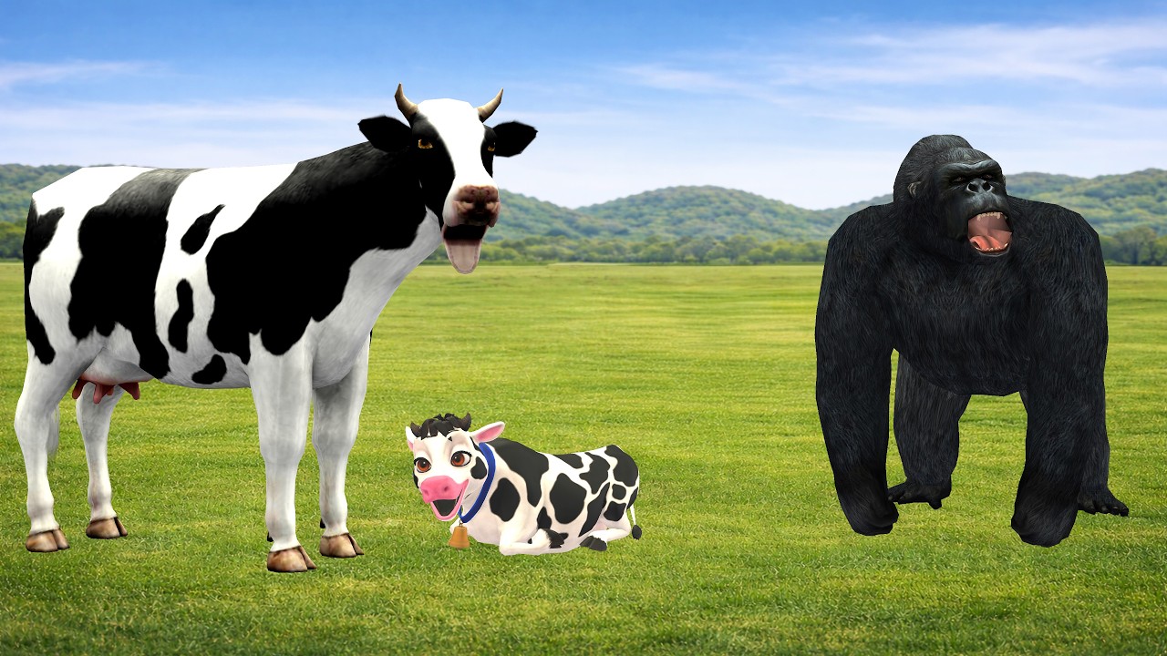 Cow Elephant Lion Gorilla T-Rex Don’t Break The Wrong Wall ESCAPE ROOM CHALLENGE Animals Tire Game