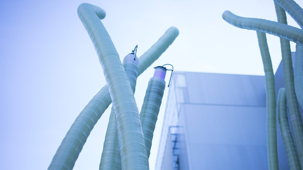 Neri Oxman's swarm of Fiberbots autonomously build architectural structures