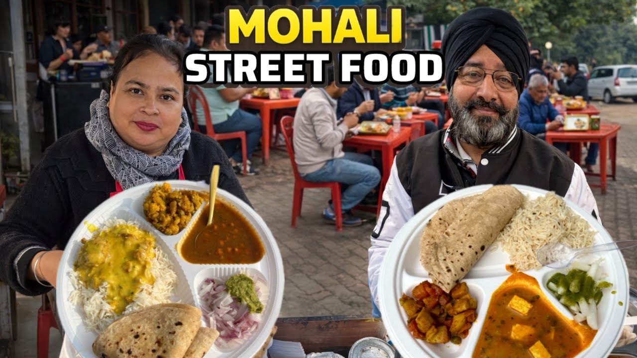 ₹60 Best Veg Thali in MOHALI | Hardworking Mam ka Punjabi DHABA | Street Food India