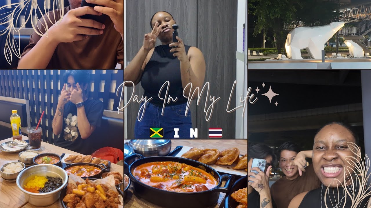 VLOG: Life of a Jamaican🇯🇲  in Thailand🇹🇭: mall shopping, eating Korean food, hanging with dah boyz👫