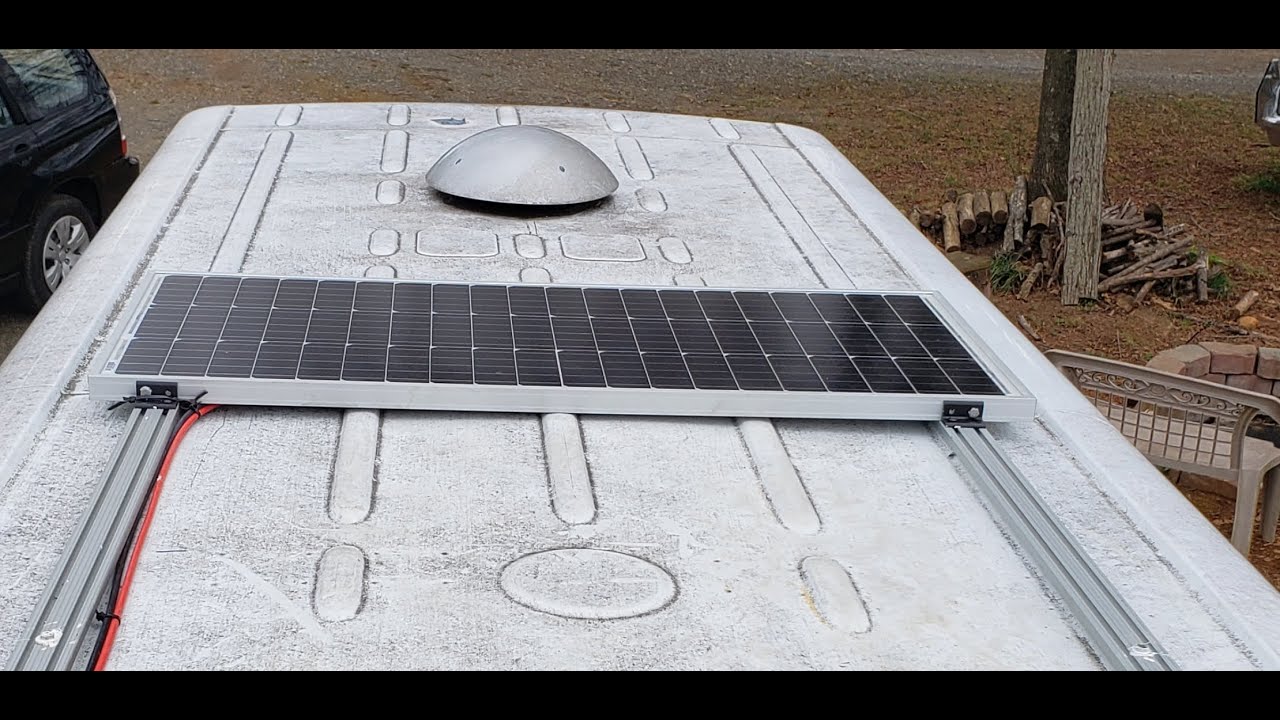 2005 T1N Sprinter Van Conversion Solar Panel Installation with Budget 8020 Roof Rack