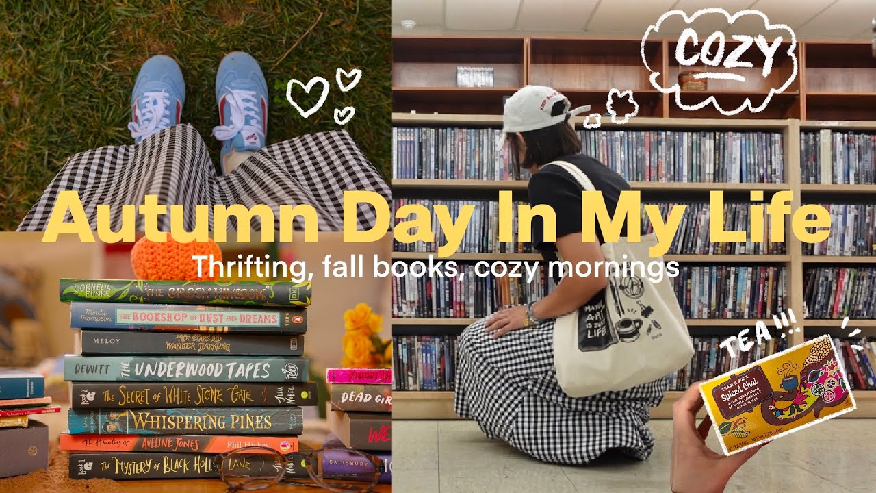 an Autumn day in my life | Fall books, thrifting, cozy morning 🍂