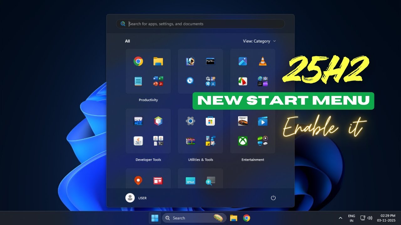 Как включить новое меню «Пуск» в Windows 11 [25H2]