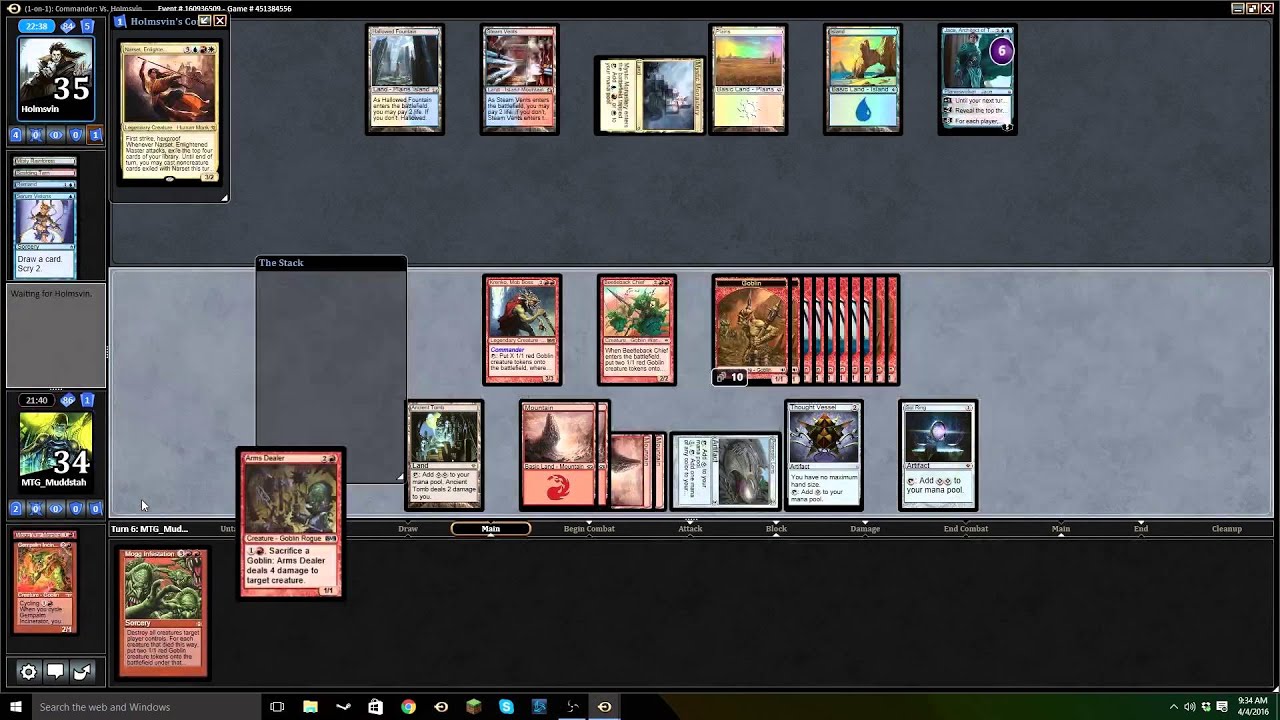 MTGO Match-Up: Krenko, Mob Boss VS Narset, Enlightened Master EDH / CMDR gameplay video