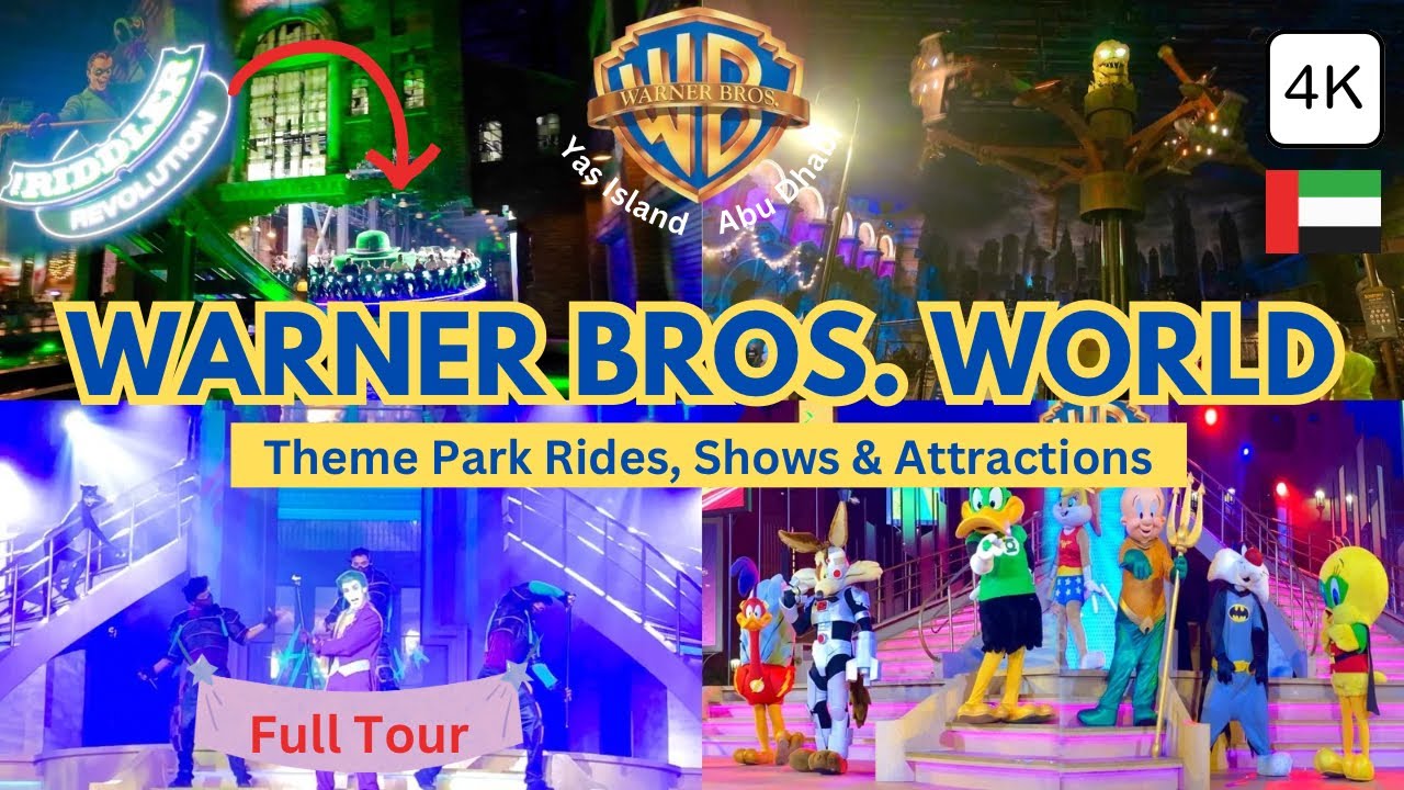 Warner Bros World Abu Dhabi!! Indoor THEME PARK Rides, Shows & Attractions Walking Tour in 4K 🇦🇪
