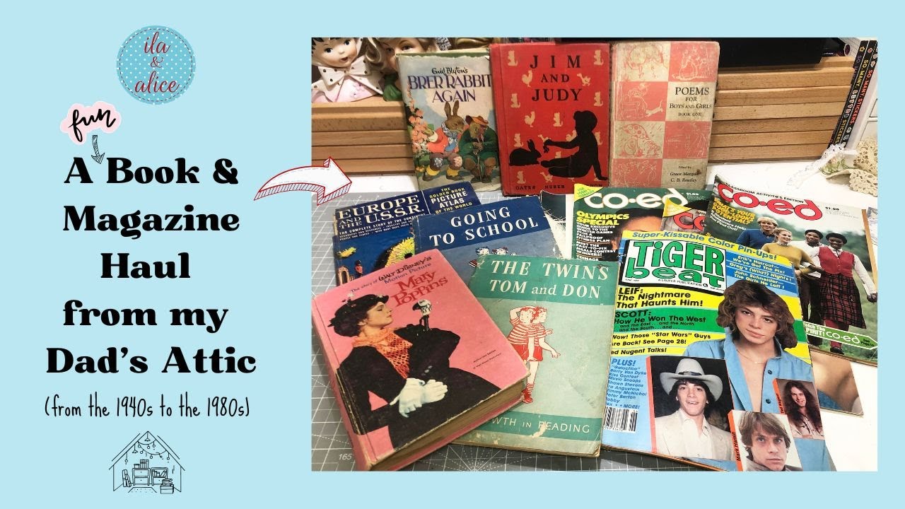 FUN Book & Magazine Haul from My Dad’s Attic (1940-1980s)-Junk Journal Ephemera Vintage Flip-Through