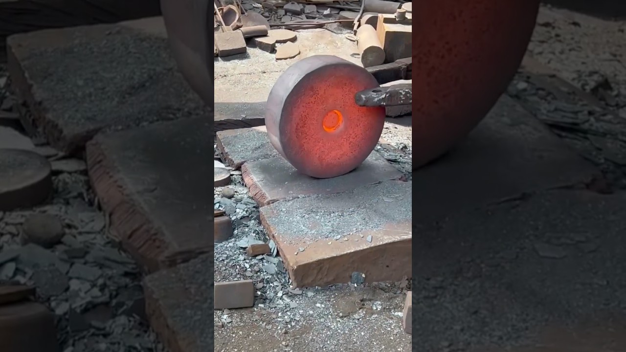 Forge d&rsquo;une pi&egrave;ce en m&eacute;tal ⚒️🔥 #forge #automobile #forgeron #machine #usine #welding #forging