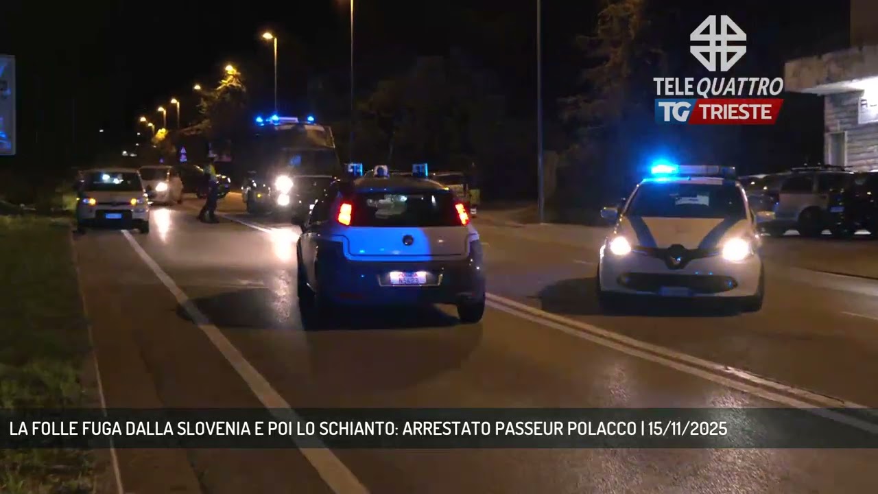 LA FOLLE FUGA DALLA SLOVENIA E POI LO SCHIANTO: ARRESTATO PASSEUR POLACCO | 15/11/2025