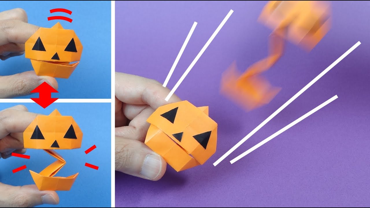 折り紙おもちゃ「ジャンプ！オ・ランタン」Origami Toy 