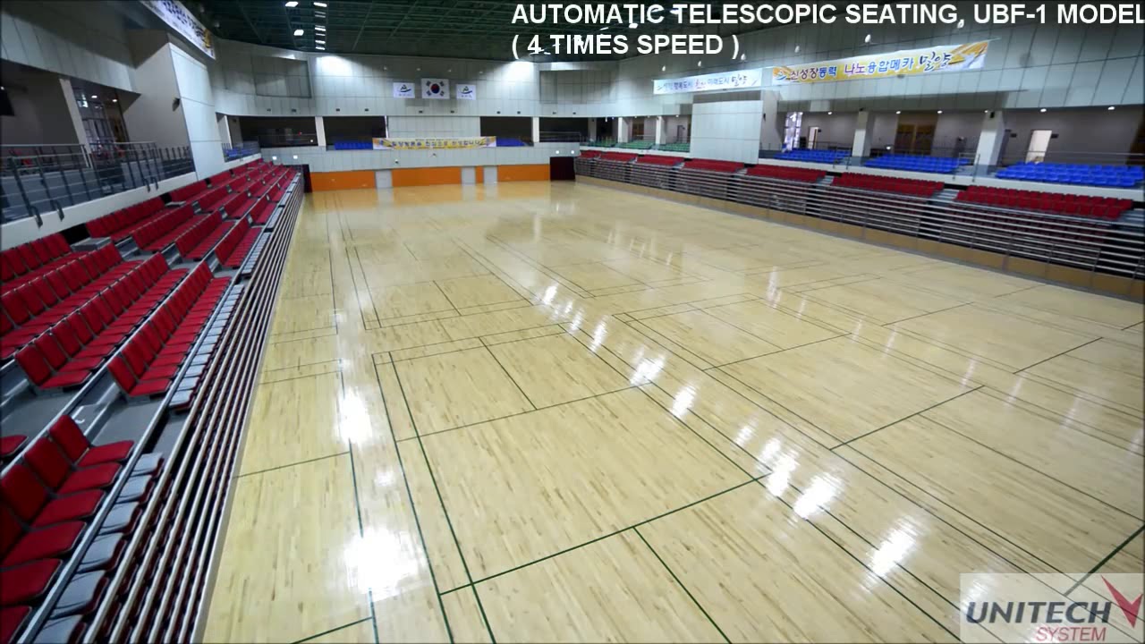 Telescopic Seating : Tribune : Retractable Seating - Miryang Badminton Arena (UNITECH SYSTEM, Korea)