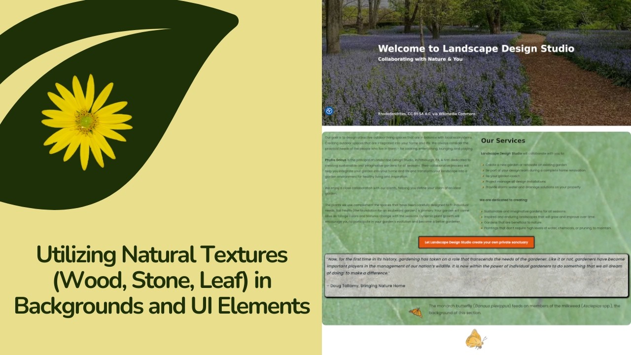 Utilizing Natural Textures (Wood, Stone, Leaf) in Backgrounds and UI Elements